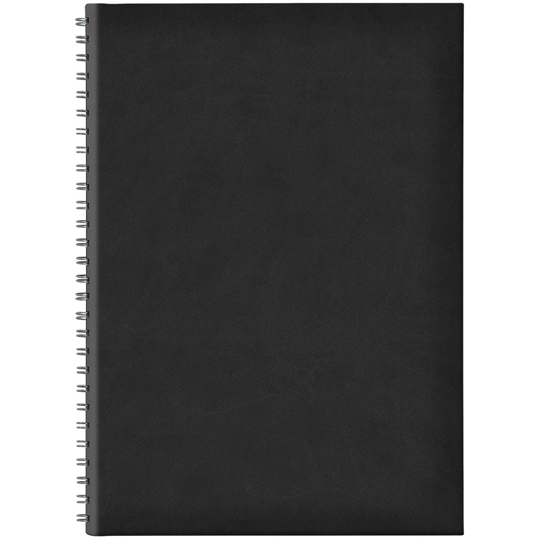 Agenda nedatata B5 TUCSON hartie offset alb spira ascunsa coperta negru