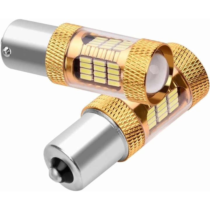 2 db LED P21W BA15S 1156 Canbus 54-SMD 4014 xenon fehér 6000K 12V izzó készlet