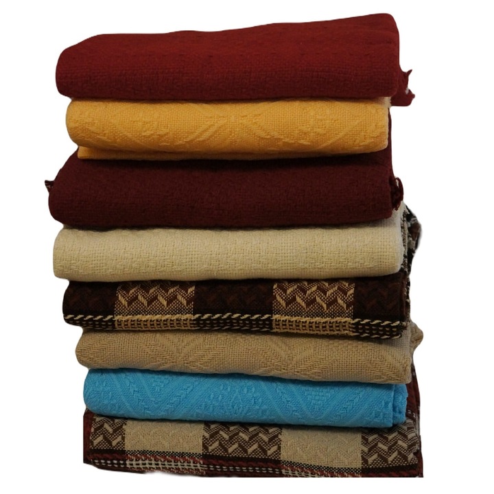 Narzuta welnopodobna 160x210cm, cu franjuri, multicolor