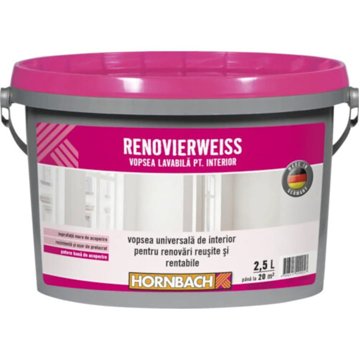 Vopsea universala pentru interior Renovierweiss alba 2, 5 l