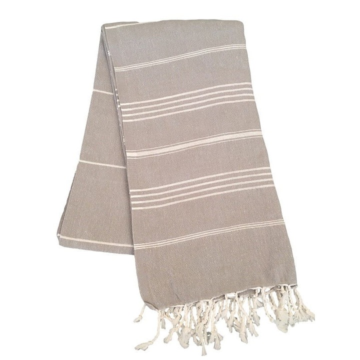 Prosop Hammam Sultan, 100x180cm, 100% bumbac, gri deschis