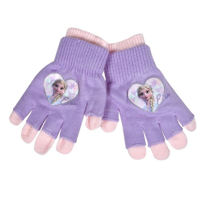 Manusi Duble Somon Lila Frozen pentru Fete 6-10 Ani
