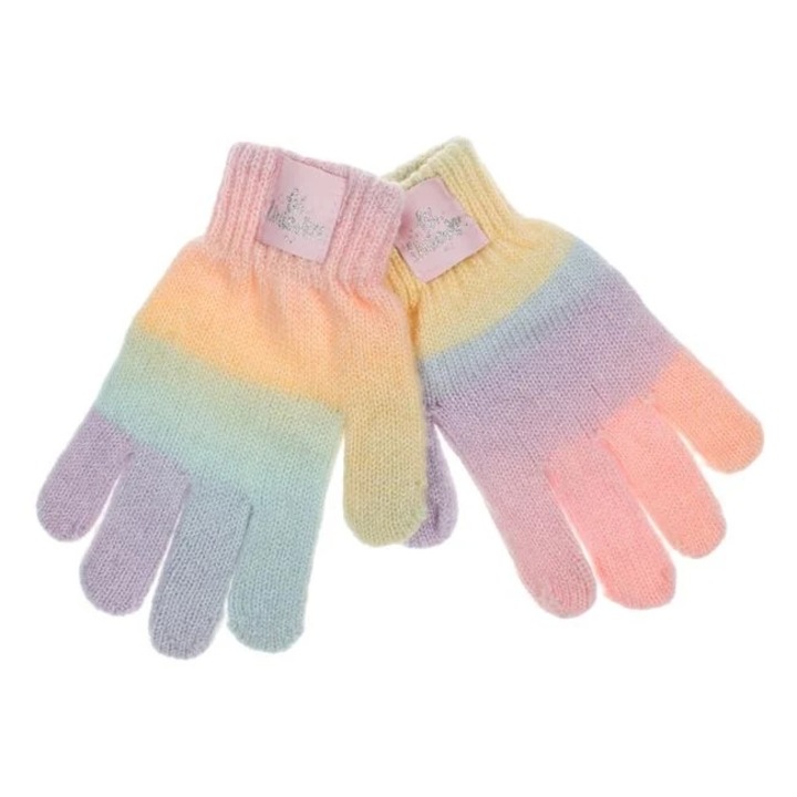 Manusi Tricotate Rainbow Degrade Unicorn pentru Copii 6-10 Ani