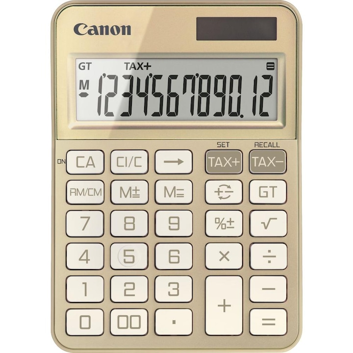 3D калкулатор Canon KS-125KB-GD, златен, компактен размер