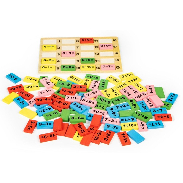 Matematikai blokkok készlet oktató dominótáblával gyerekeknek ECOTOYS