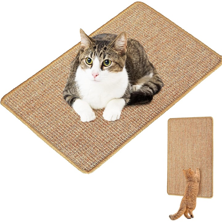 Tapis Griffoir pentru Pisici Enforose, Sisal Natural, Antiderapant, 60x40cm