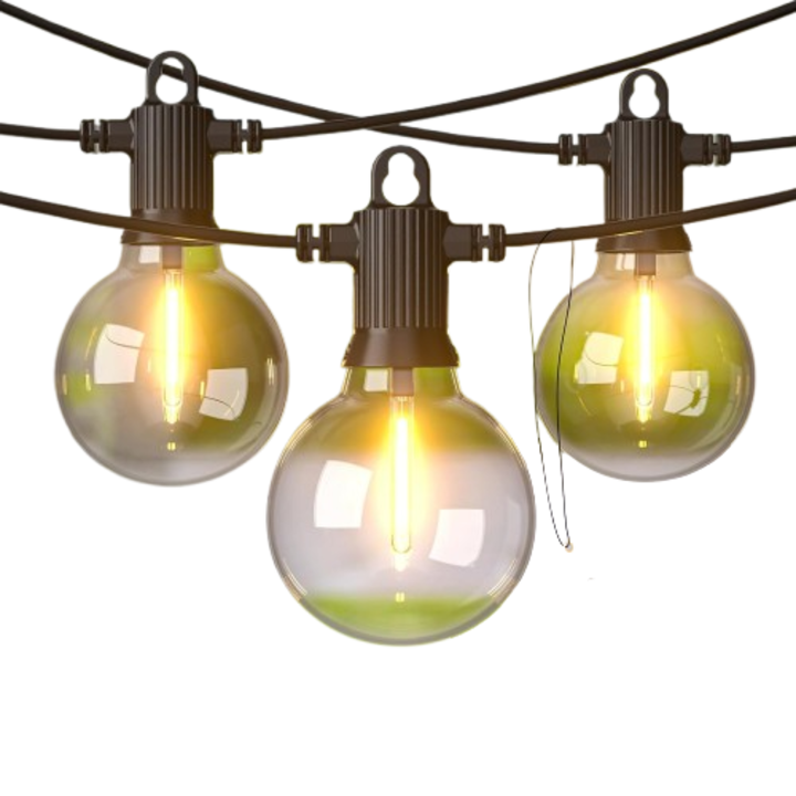 Светлини Kawaya Solar Outdoor Garland 15m LED Patio Light with 25+2 Bulbs Shatterproof Edison Globe Регулируем Водоустойчив IP65 Топла бяла светлина 2700K за веранда Тераса Bistro Cafe