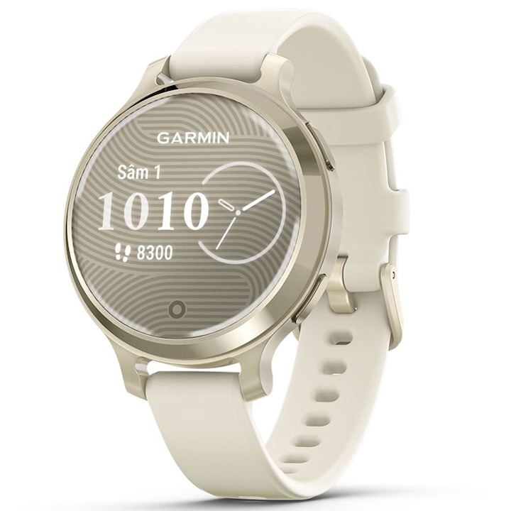 Смарт часовник Garmin Lily 2 Active, 38 мм, GPS, силиконова каишка, Lunar Gold/Bone