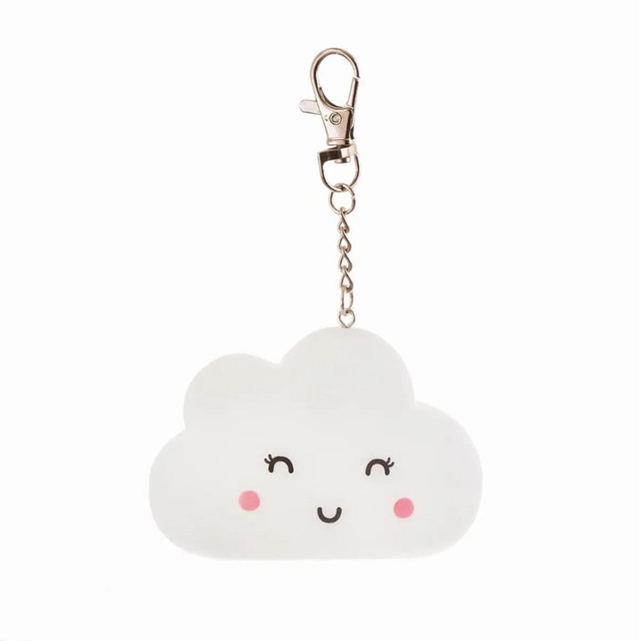 Breloc Happy Cloud, Sass & Belle, alb, pentru fete