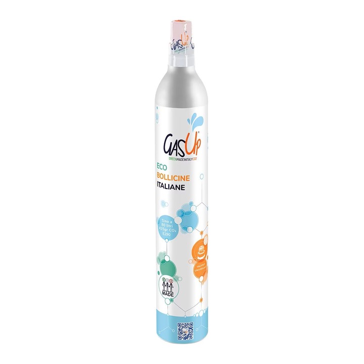CO2 patron Hydrospark szénsavasítóhoz, 425g, 60 literes kapacitás, hengeres, alumínium