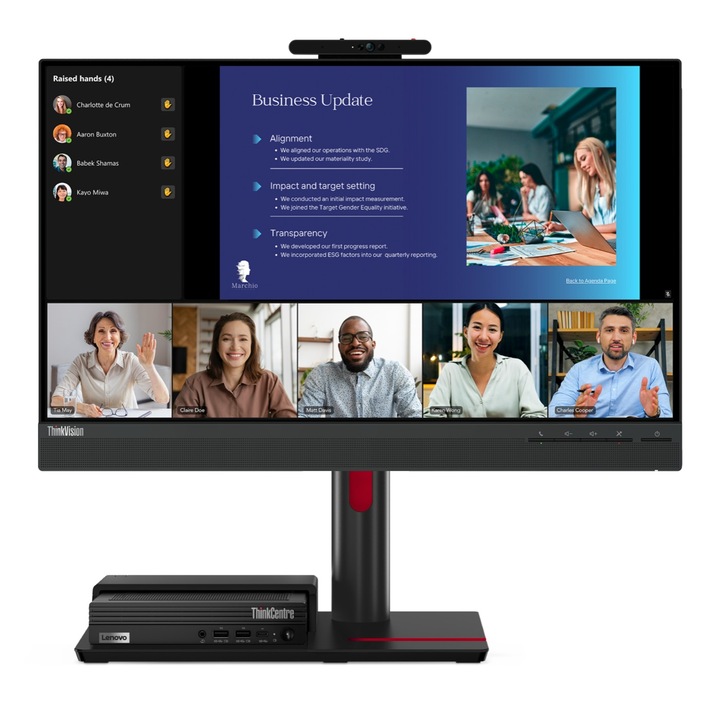 Lenovo ThinkCentre TIO Flex 24v monitor, 23,8", Full HD, IPS, 60 Hz, HDMI, DP, USB-C