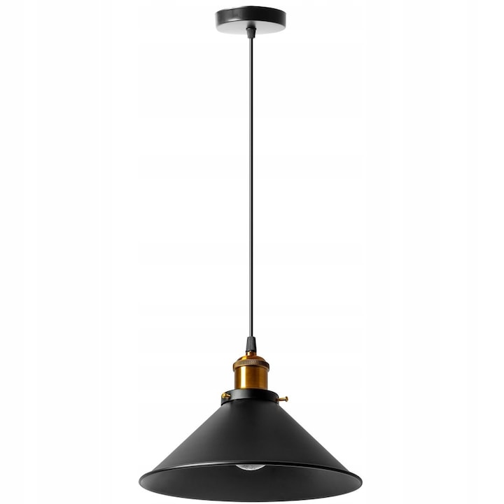 Lampa suspendata Toolight Porto, 1 punct de lumina, metal, neagra, 26x100cm