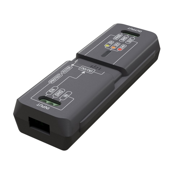 Gépjármű-túlfeszültség védőberendezés, MikroTik APA-1, 12V-48V, hálózati tápegység