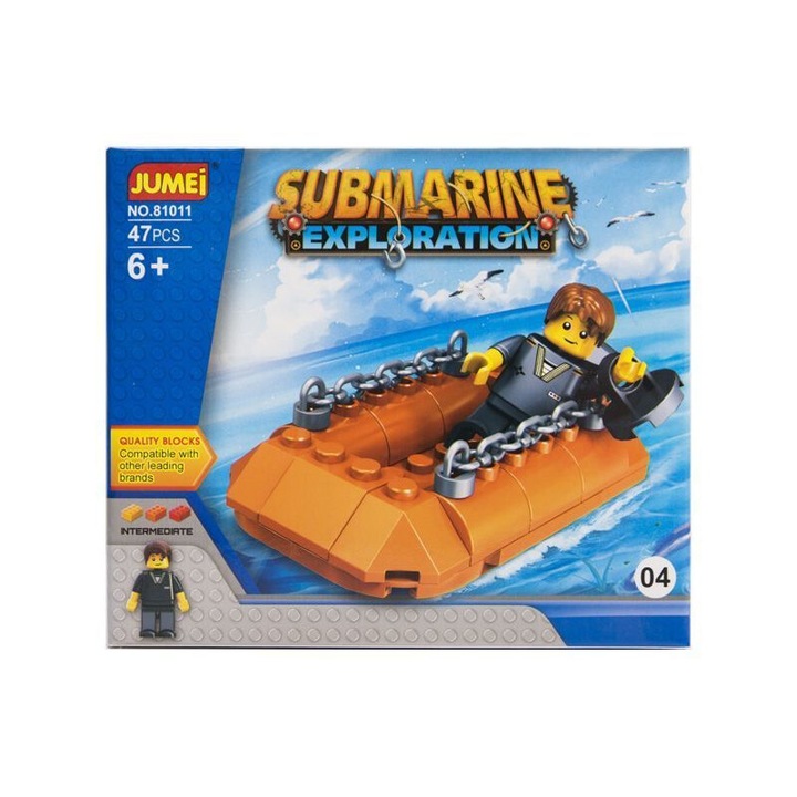 Конструктор с Лодка и Моряк за деца от 47 части, 6+ години