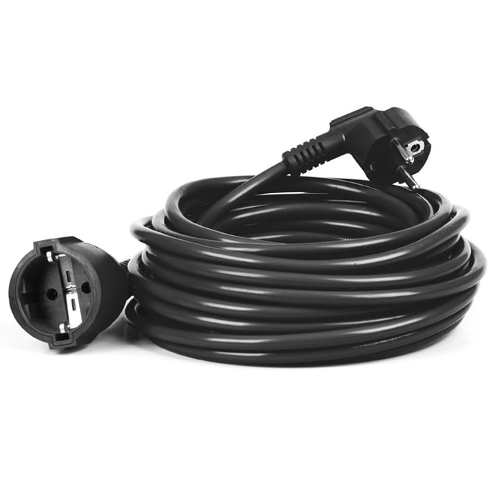 amXea hosszabbító kábel Schuko dugóval és aljzattal PS-1003-G20B Fekete, 20m, 1x EU aljzat, kábel H05VV-F 3x1,5mm2, 2500W, 16A, IP20