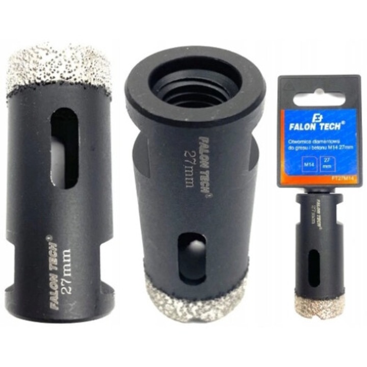 Fúrókészlet, gyémánt, csempéhez, mázhoz 27mm, M14, munkamélység 27mm, test anyaga: acél