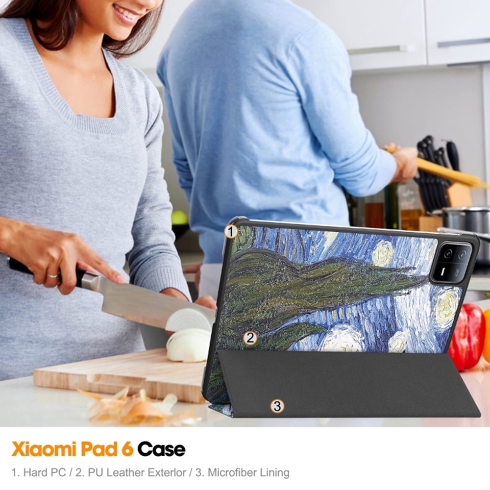 Husa pentru Xiaomi Pad 6/Pad 6 Pro, FoldPro, O35, Microfibra, Starry Night
