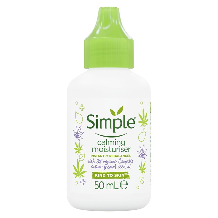 Crema hidratanta cu ulei de canepa Simple Calming Moisturiser 50 ml