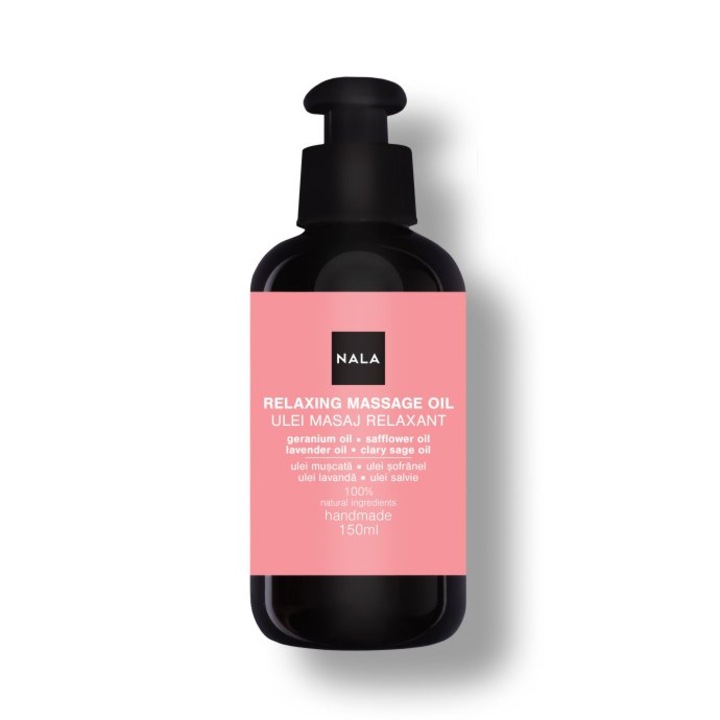 Ulei masaj relaxant, NALA, ulei muscata, sofranel, lavanda, salvie, 150 ml