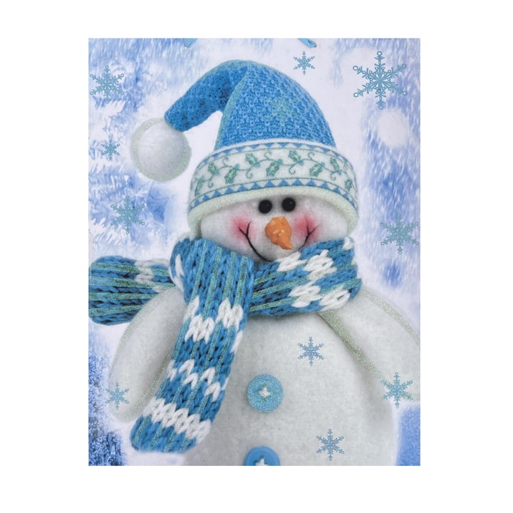 Punga cadou, Tematica Craciun, Om zapada, Multicolora, 55x43x16 cm