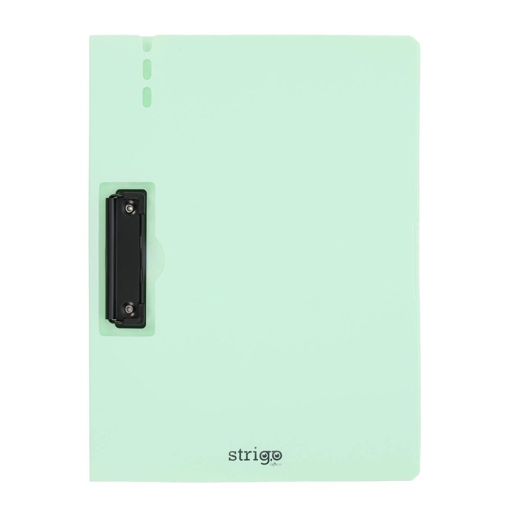 Клипборд Strigo вертикален А4 със странична метална щипка, държач за химикал, мента