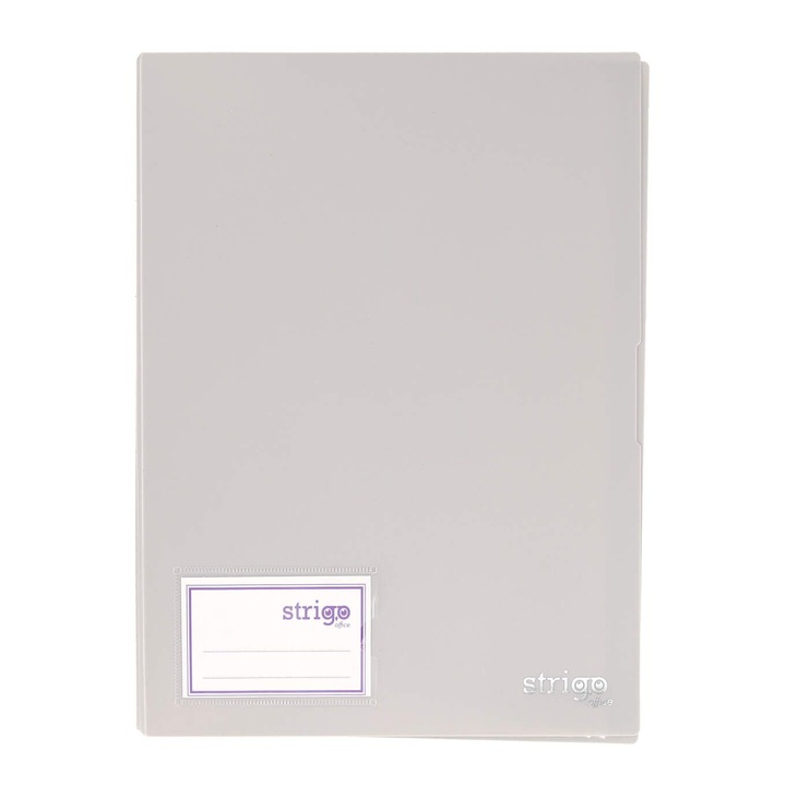 Mapa Strigo, PP, A4, 30 защитни фолиа, сиви