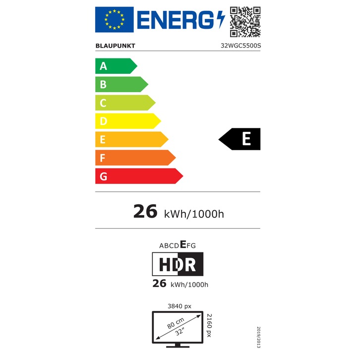 Televizor Blaupunkt LED 32WGC5500, 81 cm, Smart Google TV, HD, Clasa E