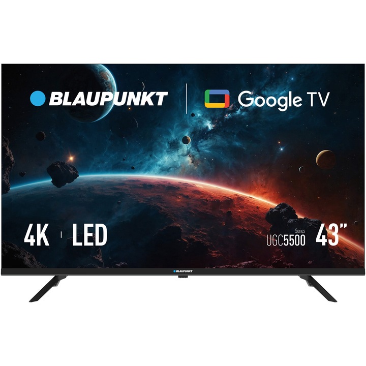 Blaupunkt 43UGC5500S LED televízió, 109 cm, Smart Google TV, 4K Ultra HD, G energiaosztály