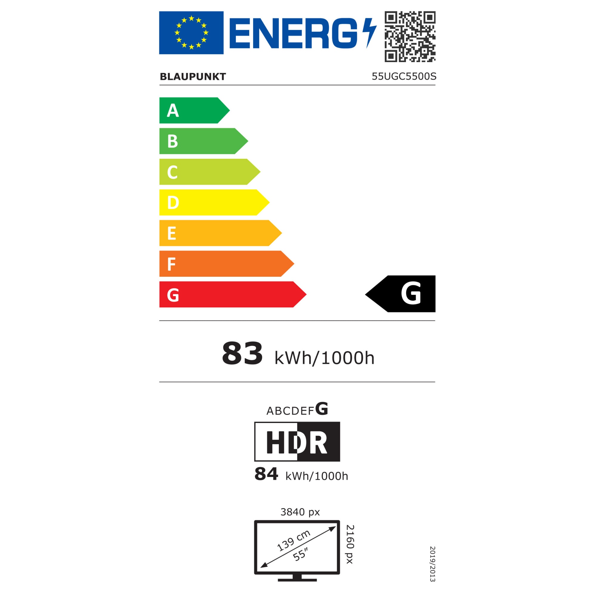 Televizor Blaupunkt LED 55UGC5500S, 139 cm, Smart Google TV, 4K Ultra HD, Clasa G