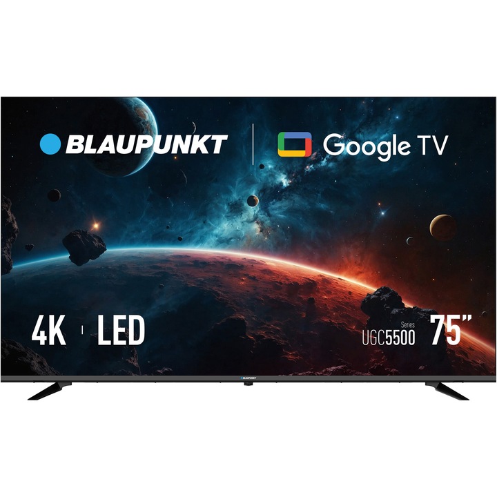 Телевизор Blaupunkt LED 75UGC5500S, 75" (190 см), Smart Google TV, 4K Ultra HD, Клас G