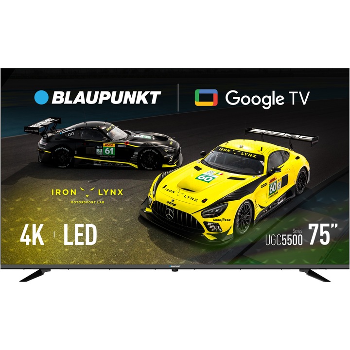 Телевизор Blaupunkt LED 75UGC5500S, 75" (190 см), Smart Google TV, 4K Ultra HD, Клас G