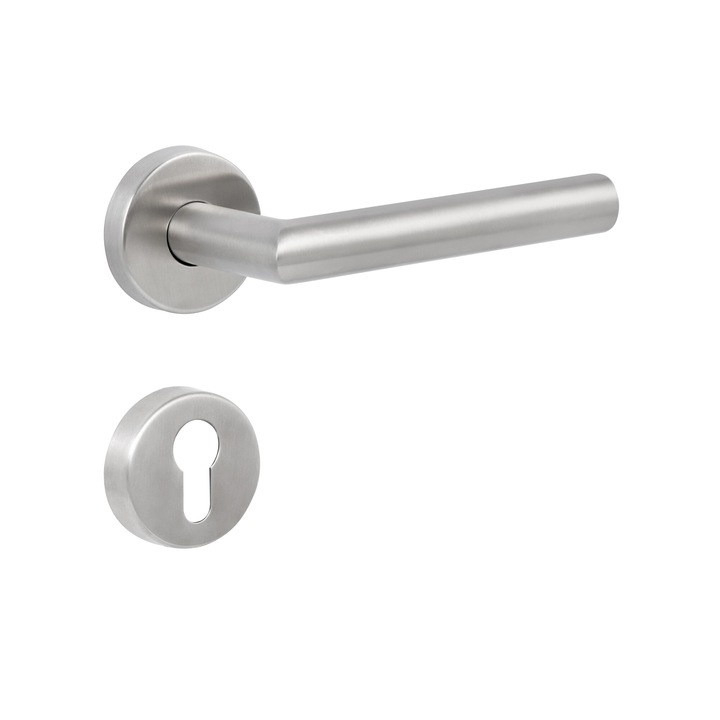 Kilincs Bussare Projekt LEVANA S-26-65 rozsdamentes acél Cilinderes Rozettával