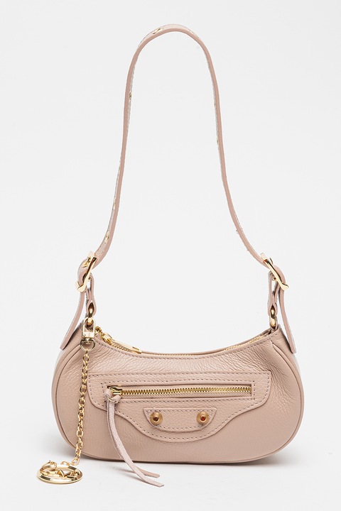 Antonia Moretti, Bőr válltáska állítható pánttal, Púderrózsaszín