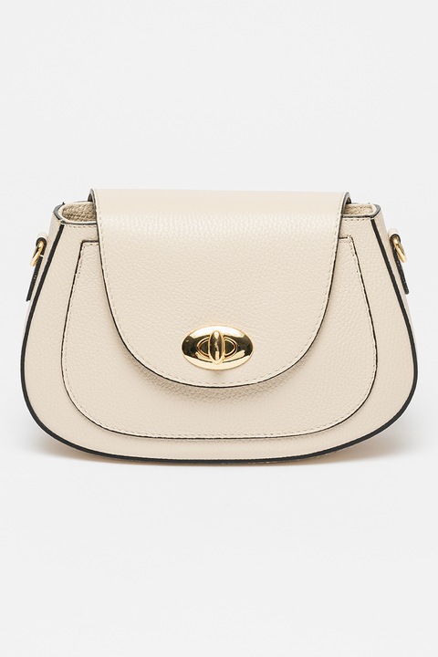 Chiara Canotti, Fedőlapos bőrtáska keresztpánttal, Világosbézs