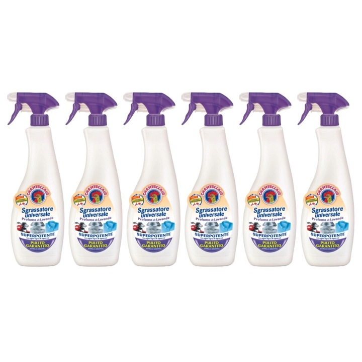 Set 6 x Chante Clair Degresant Universal Spray 600ml Lavanda, rapid si eficient, testat dermatologic, prospetime de lunga durata, elimina mirosuri neplacute, curatare in profunzime, parfum placut, usor de aplicat
