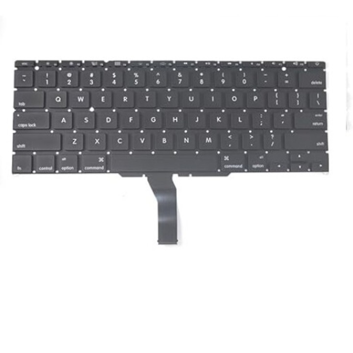 Prémium laptop billentyűzet Apple MacBook Air A1370 A1465 2011-2015-höz bekapcsológombbal, nem világít, nemzetközi billentyűzet, fekete