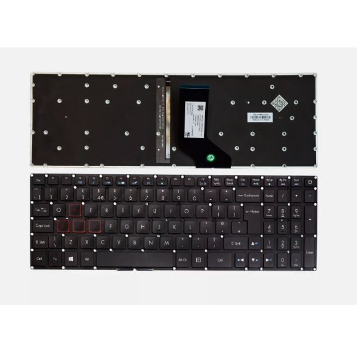 Prémium laptop billentyűzet ACER Aspire V15 VN7-593 VN7-593G V17 VN7-793 VN7-793G VX15 VX5-591 VX5-591G 32, világító, billentyűzet UK, fekete