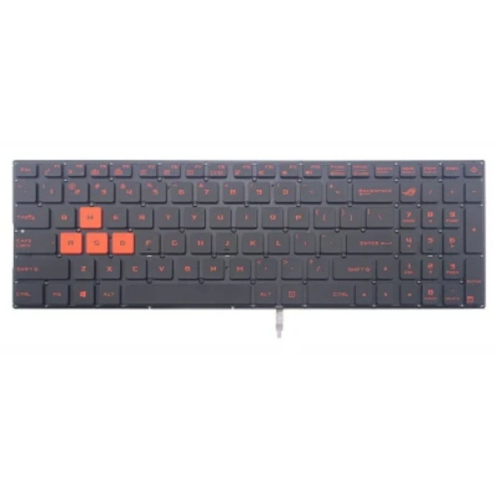 Tastatura laptop premium pentru ASUS ROG Strix GL502V GL502VM GL502VS GL502VT GL502VY GL702VS GL702VM GL702, iluminata, Tastatura internationala, Negru