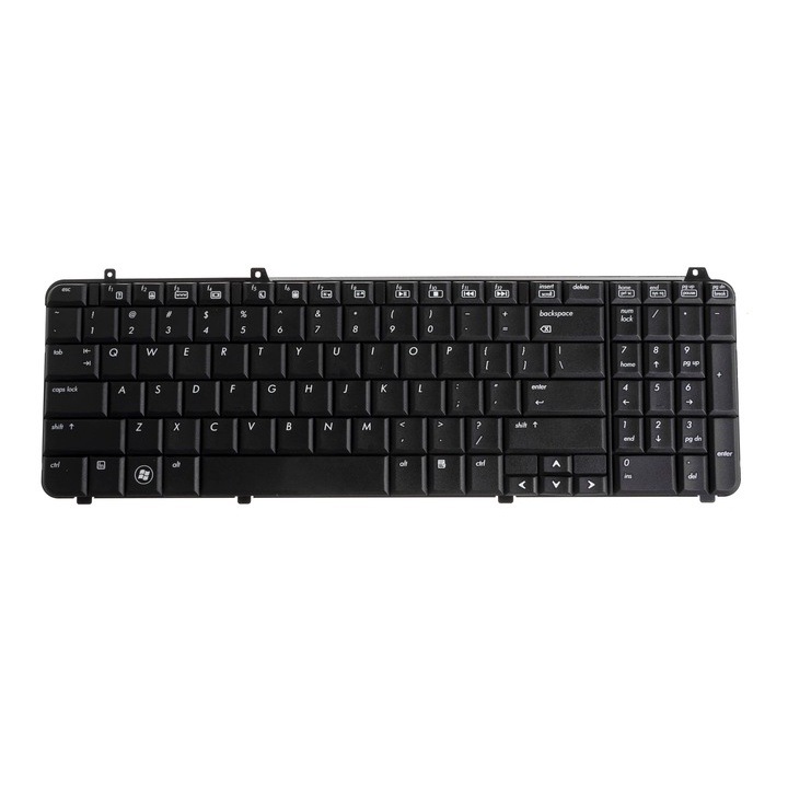 Prémium laptop billentyűzet HP PAVILION DV6-1000 DV6-1100 DV6-1200 DV6-1300 DV6-2000 DV6-2100 DV6T DV6Z, nem világít, Nemzetközi billentyűzet, Fekete