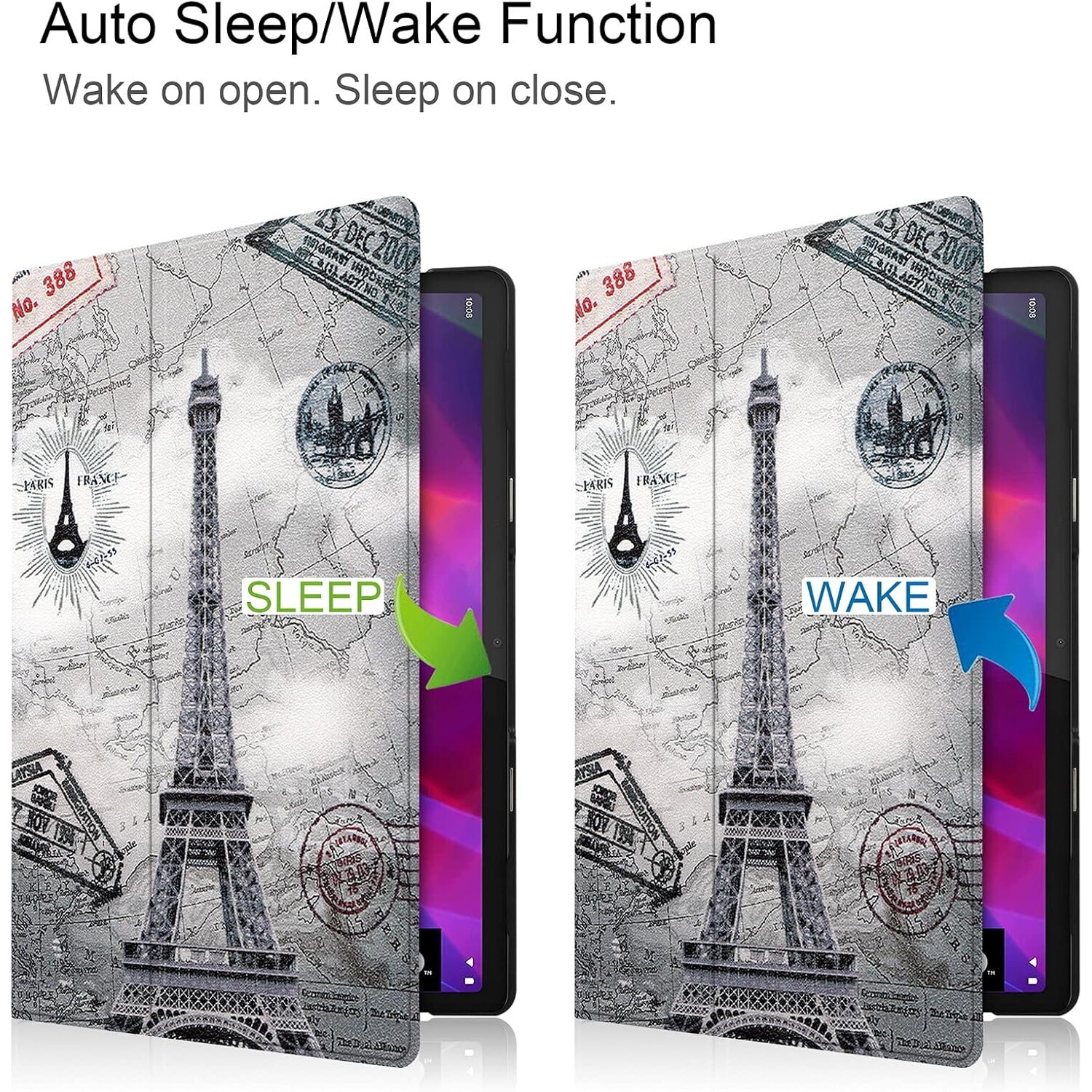 Husa Smart Cover, Sigloo, pentru tableta Lenovo Yoga Tab 11 YT-J706F, 11 Inch, 2021, Paris