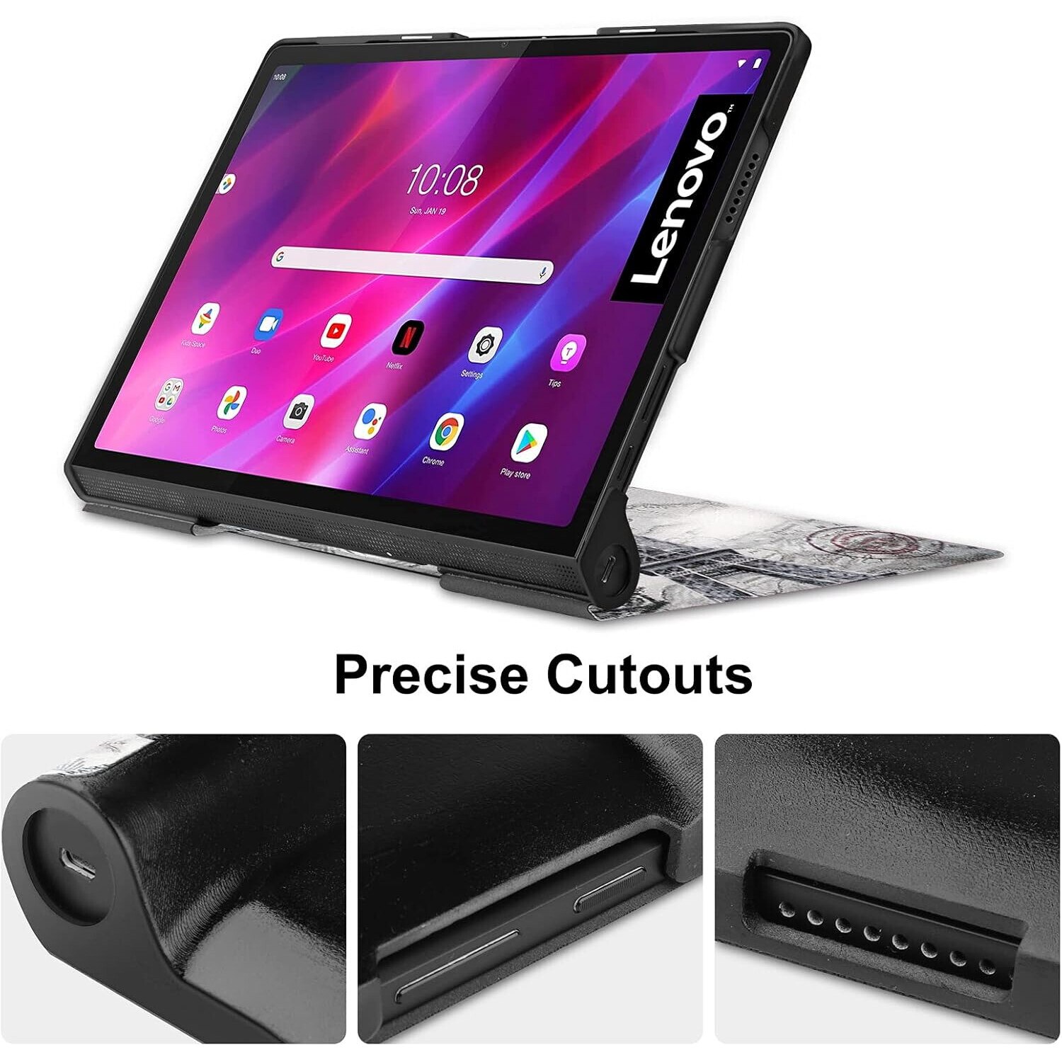 Husa Smart Cover, Sigloo, pentru tableta Lenovo Yoga Tab 11 YT-J706F, 11 Inch, 2021, Paris