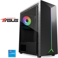 Sistem Desktop PC Gaming Serioux Powered by ASUS cu procesor Intel Core i5-12400F pana la 4.40GHz, 16GB DDR4, 512GB SSD, ASUS Dual GeForce RTX 3050 OC 6GB GDDR6, No OS, Black