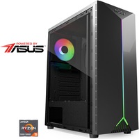 Sistem Desktop PC Gaming Serioux Powered by ASUS cu procesor AMD Ryzen 5 5500 pana la 4.20GHz, 16GB DDR4, 512GB SSD, ASUS Dual GeForce RTX 3050 OC 6GB GDDR6, No OS, Black