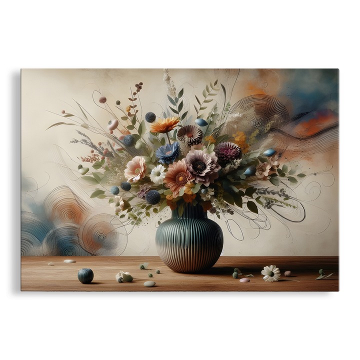 Tablou Canvas, Vaza cu Flori, 80x120 cm