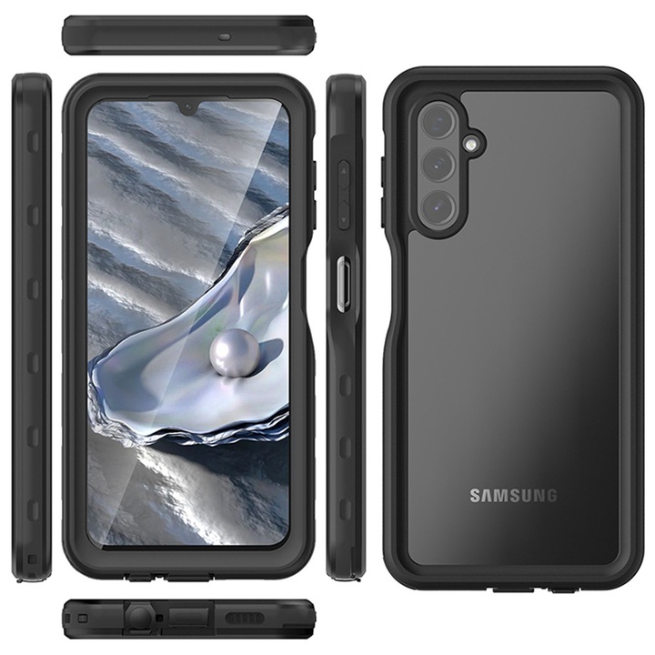 Husa pentru Samsung Galaxy A14 4G/A14 5G - ShellBox Waterproof IP68 Case, R14, Policarbonat, Black