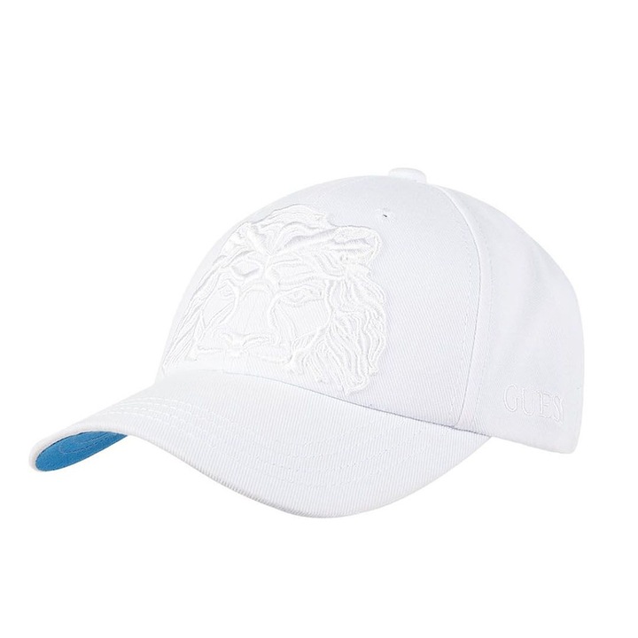 Шапка GUESS, памучна, бяла, един размер