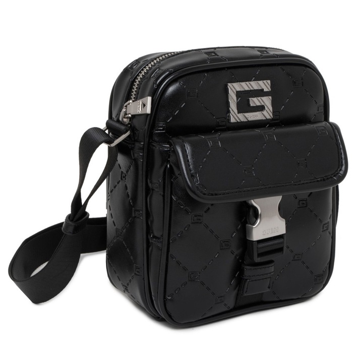GUESS női táska, HMSCGD P1459 modell, fekete, ökológiai bőr, 20x18x5cm, egy rekeszes.