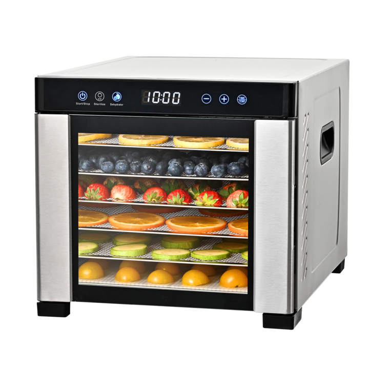 Deshidrator de alimente Heinner ProDry Essential HFD-KD600SS, 550-650W, 6 tavi inox, functie UV, control digital, display LED, timer, interval 35-75°C