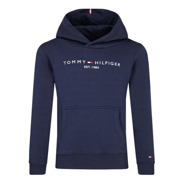 Детски суичър, Tommy Hilfiger, тъмносин, памук, стандартна кройка, 128 СМ