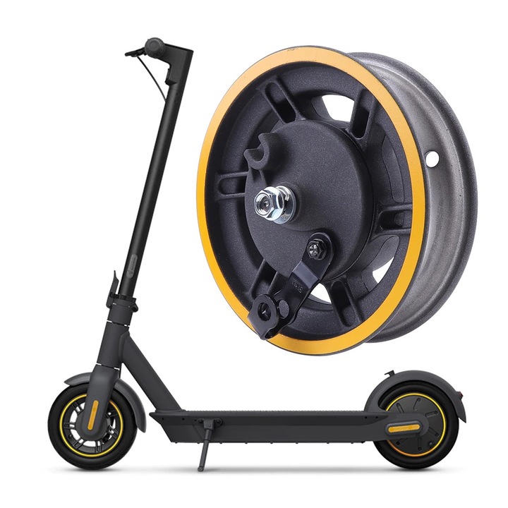 Janta fata cu tambur de frana pentru trotineta electrica INOPARTS, galben, gri inchis